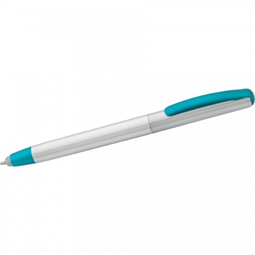 Długopis przekręcany, touch pen z kolorową końcówką i klipem.