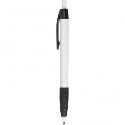 Długopis z czarnym klipem i gumowanym uchwytem