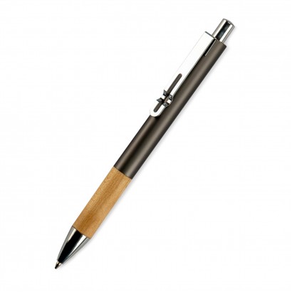 Metalowy długopis z drewnianym uchwytem