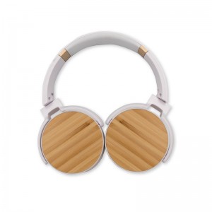 Składane bezprzewodowe słuchawki nauszne, bambusowe elementy