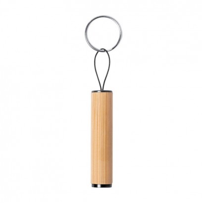 Bambusowy brelok do kluczy, lampka 1 LED