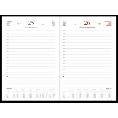 Kalendarz A4 Kraft z metalową datą 3D, dzienny
