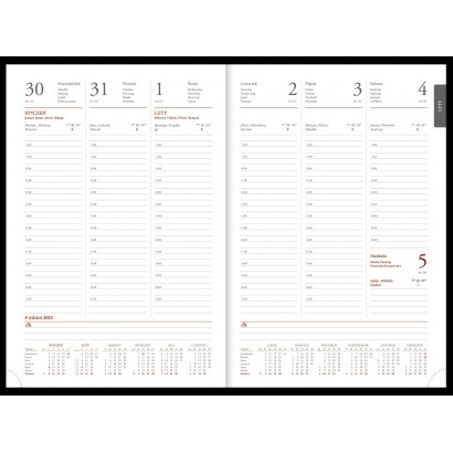 Kalendarz A4 Kraft z metalową datą 3D, tygodniowy