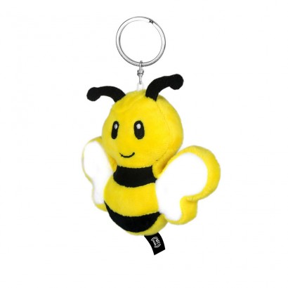 Pluszowa pszczoła RPET z chipem NFC, brelok | Zibee