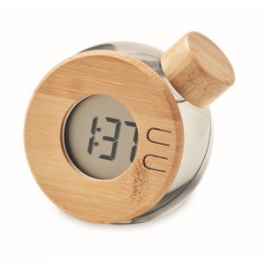 Bambusowy wodny zegar LCD