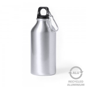 Butelka sportowa 400 ml z aluminium z recyklingu, karabińczyk