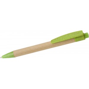Długopis z kartonu z elementami ze słomy pszenicznej
