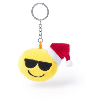 Brelok do kluczy "uśmiechnięta buzia" ze świąteczną czapką