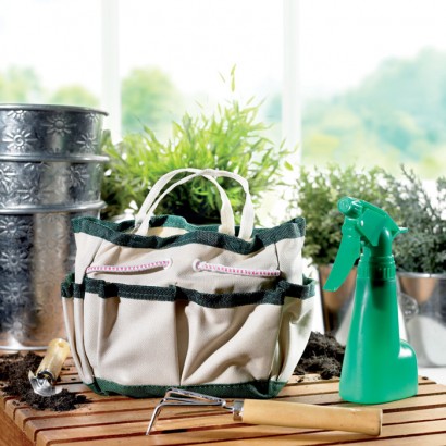 Komplet 7 narzędzi ogrodniczych w torbie.