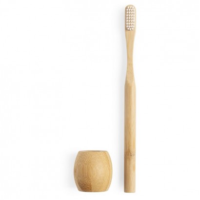 Bambusowa szczoteczka do zębów ze stojakiem