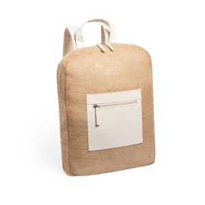 Plecak z laminowanej juty z bawełnianymi elementami
