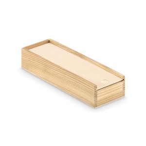 Plastikowe domino zapakowane w drewniane pudełko