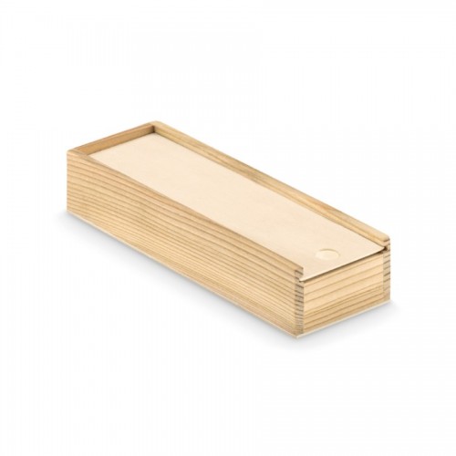 Plastikowe domino zapakowane w drewniane pudełko