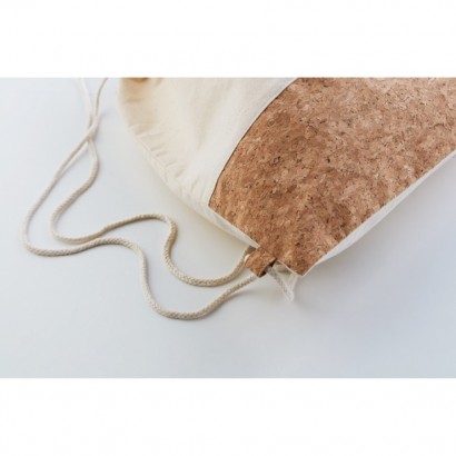 Bawełniany worek ze sznurkiem z korkowym wykończeniem