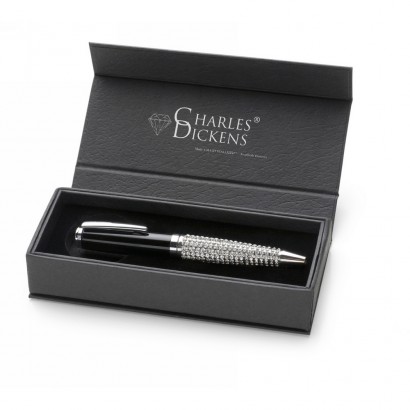 Długopis przekręcany Charles Dickens z kryształami