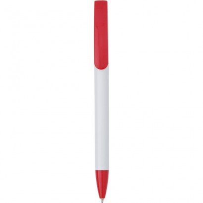 Długopis przekręcany z białym korpusem i kolorowym