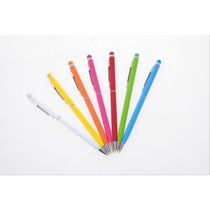 Długopis, touch pen, gumowa końcówka w kolorze