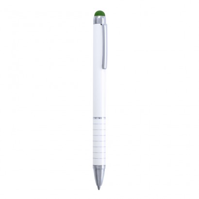 Długopis, touch pen z kolorową gumową końcówką