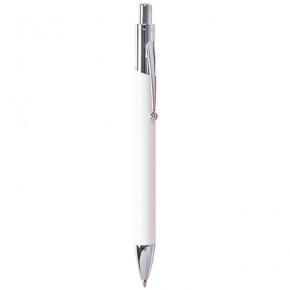 Długopis z błyszczącymi srebrnymi elementami
