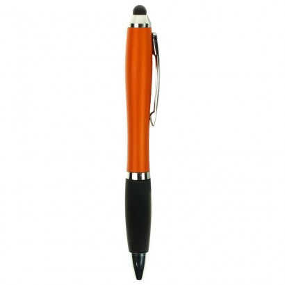 Długopis z gumowym uchwytem i kolorowym korpusem, 