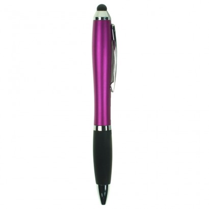 Długopis z gumowym uchwytem i kolorowym korpusem, 