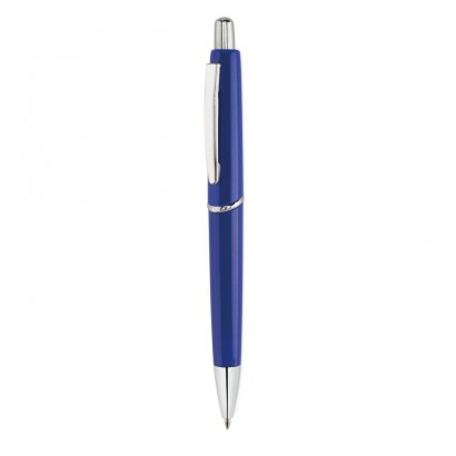 Długopis z kolorowym trzonem i srebrnymi elementam