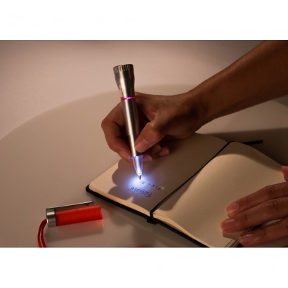 Długopis z latarką 2 LED, na sznurku
