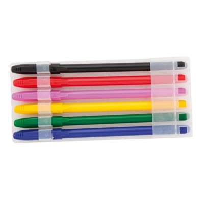 Zestaw długopisów, 6 szt., wkłady w kolorach korpu
