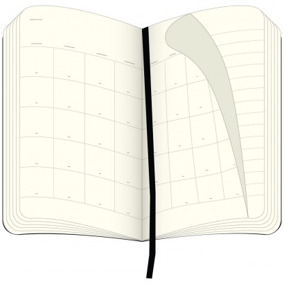 Kalendarz notatnik Moleskine XL miesięczny, miękka okładka.