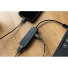 Hub USB i USB typu C z RABS | Gerard - kolor czarny Hub USB i USB typu C z RABS | Gerard - kolor czarny