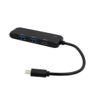 Hub USB i USB typu C z RABS | Gerard - kolor czarny Hub USB i USB typu C z RABS | Gerard - kolor czarny