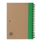 Notes ekologiczny z długopisem - kolor zielony Notes ekologiczny z długopisem - kolor zielony