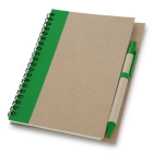 Notes ekologiczny z długopisem - kolor zielony Notes ekologiczny z długopisem - kolor zielony