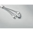 BLUE Kabel ładujący 4 w 1 typu C kolor srebrny BLUE Kabel ładujący 4 w 1 typu C kolor srebrny