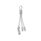 BLUE Kabel ładujący 4 w 1 typu C kolor srebrny BLUE Kabel ładujący 4 w 1 typu C kolor srebrny