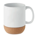 Ceramiczny kubek z korkiem kolor biały Ceramiczny kubek z korkiem kolor biały
