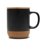 Kubek ceramiczny z bambusową przykrywką - czarny Kubek ceramiczny z bambusową przykrywką - czarny