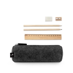 NOMAD. Wielofunkcyjne etui z filcu pochodzącego z recyklingu (100% rPET) z linijką, ołówkami, gumką i temperówką NOMAD. Wielofunkcyjne etui z filcu pochodzącego z recyklingu (100% rPET) z linijką, ołówkami, gumką i temperówką